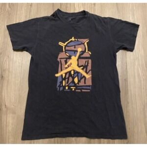 Nike Air Jordan Jumpman Shirt Retro Logo Men's Medium Abstract‎ Art Black
